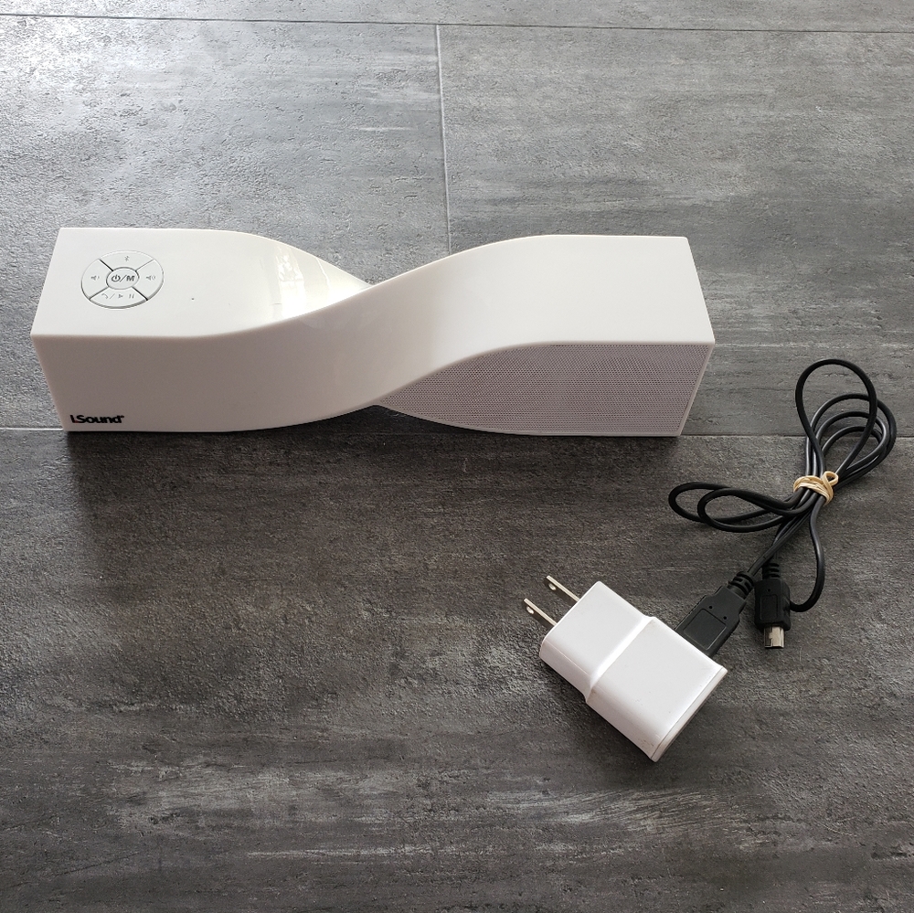 White iSound Portable Bluetooth Wireless Speaker